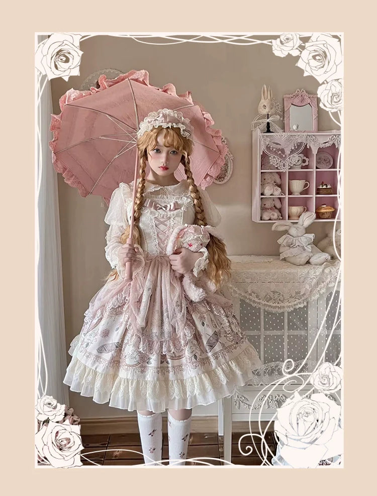 【予約販売】プロローグ 薔薇とフリルのジャンパースカート