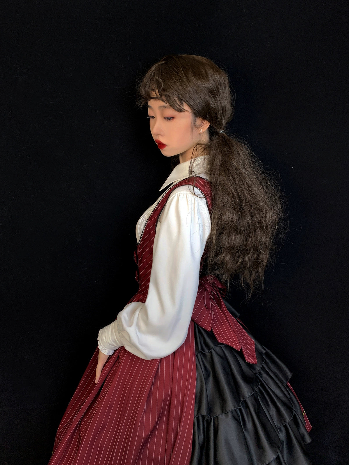 [Pre-orders available until 9/29] Bright Moon Corset Jumper Skirt Stripe [Red]