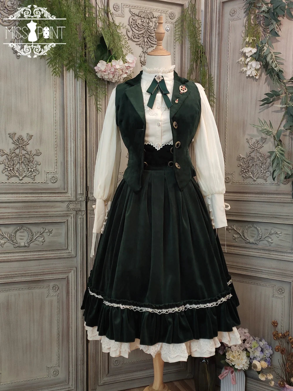 【予約販売】英国クラシカルロリィタ ベルベットハイウエストスカート