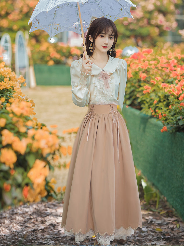 お嬢様風レトロクラシカルセットアップ 【長袖タイプ】 全7色