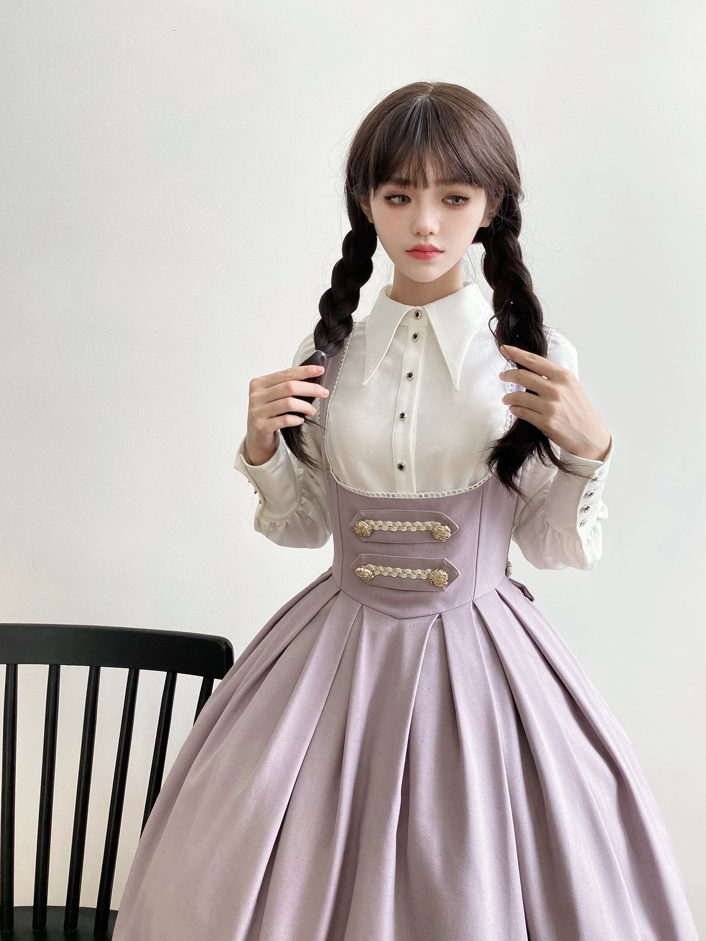 [Pre-orders available until 9/29] Bright Moon Corset Jumper Skirt, Plain Type [Lavender]