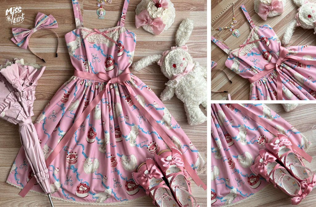 【予約販売】Sweet Cherry Cat デイリージャンパースカート