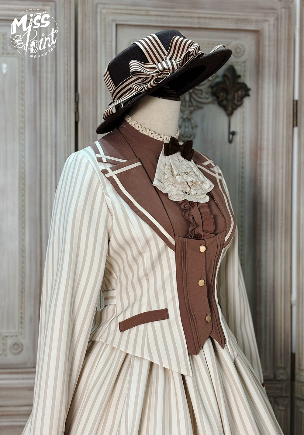 【予約販売】Classic Chocolat Stripe ストライプショートジャケット