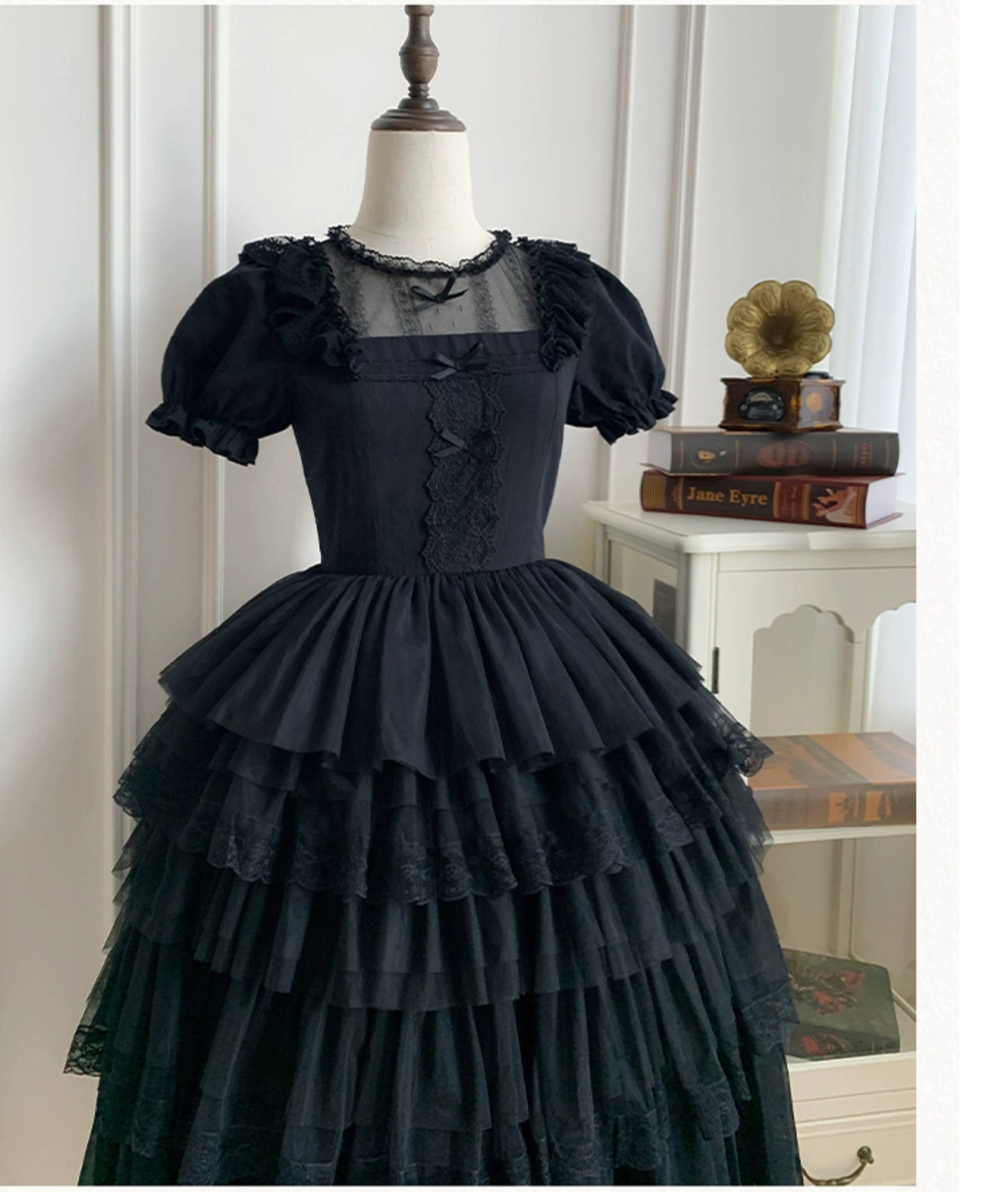 Dark Fairy 5-tiered ruffled tulle dress