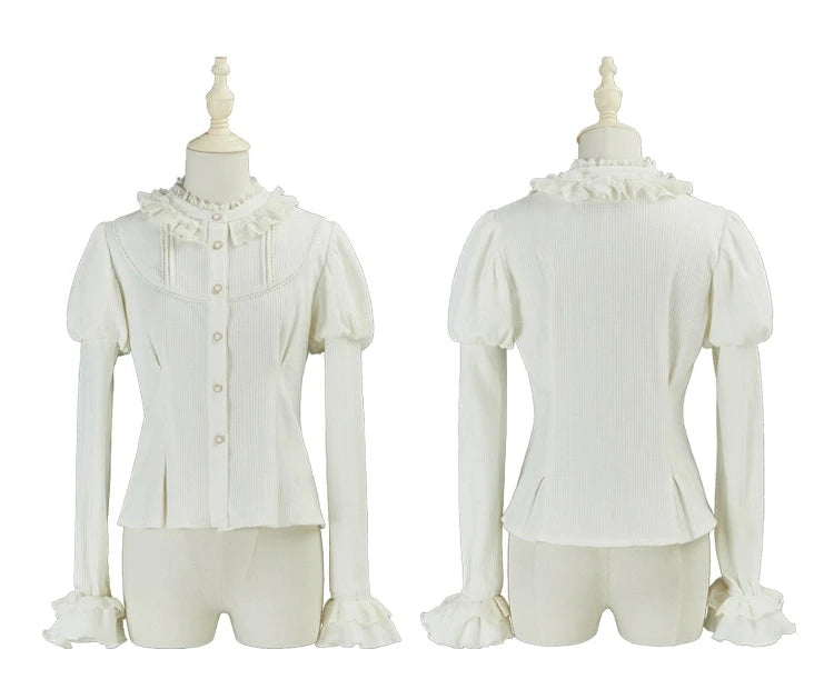 [Pre-orders available until 10/29] Thistle Crown Gigot Sleeve Knit Blouse