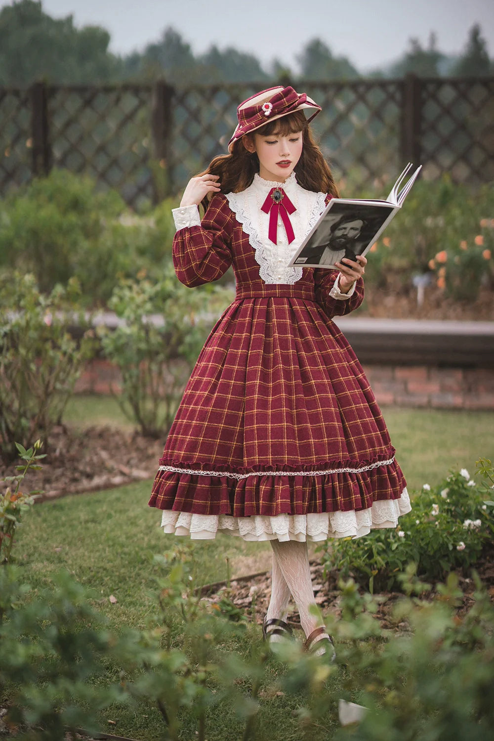 [Pre-order] British Classical Lolita Warm Check Dress