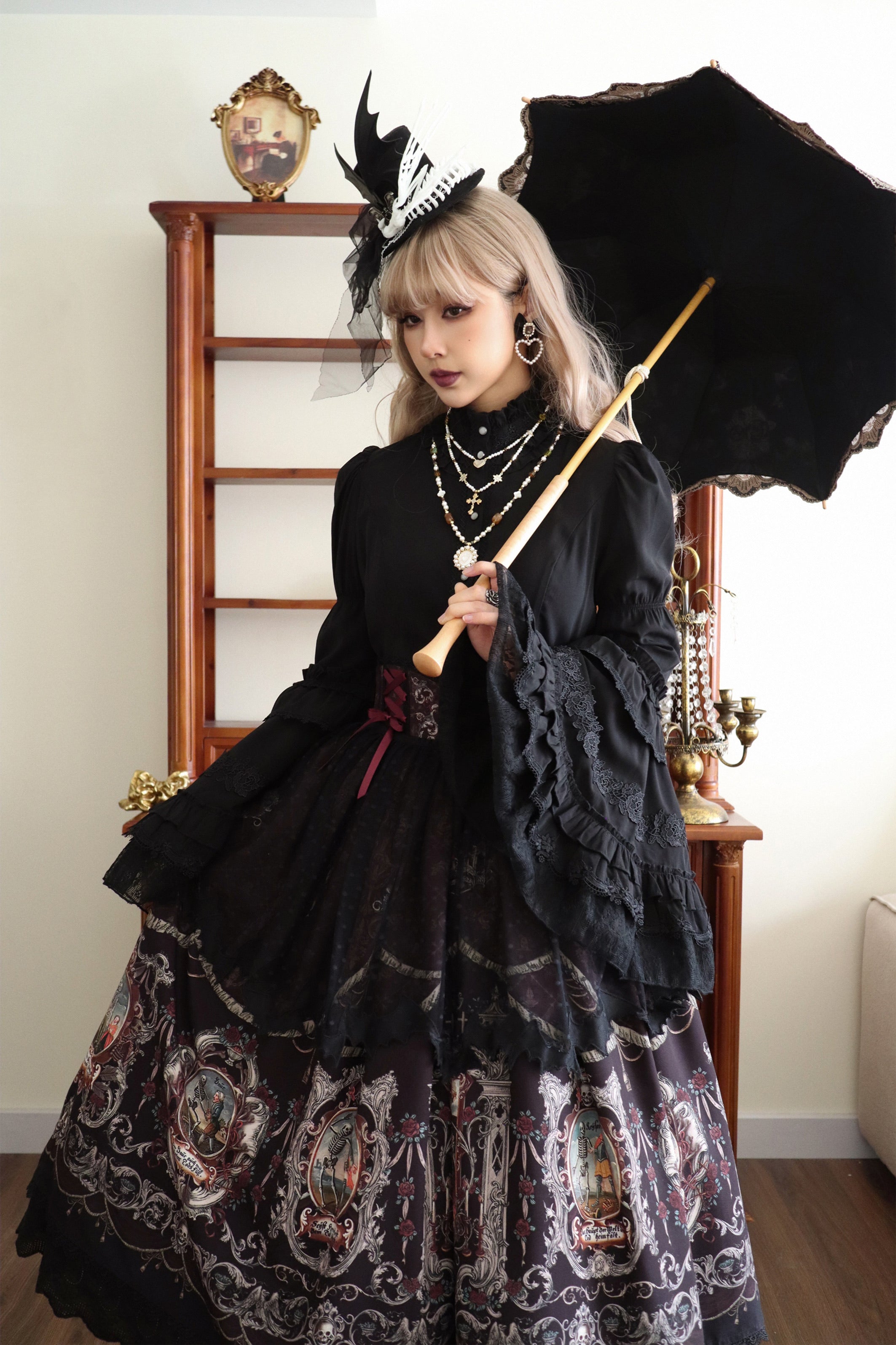 【受注予約4/28まで】Dark Dance ゴスロリスカート・ブラウン