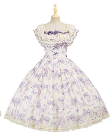 [Pre-orders available until 2/10] Ribbon Eternal Garden lace square neck dress