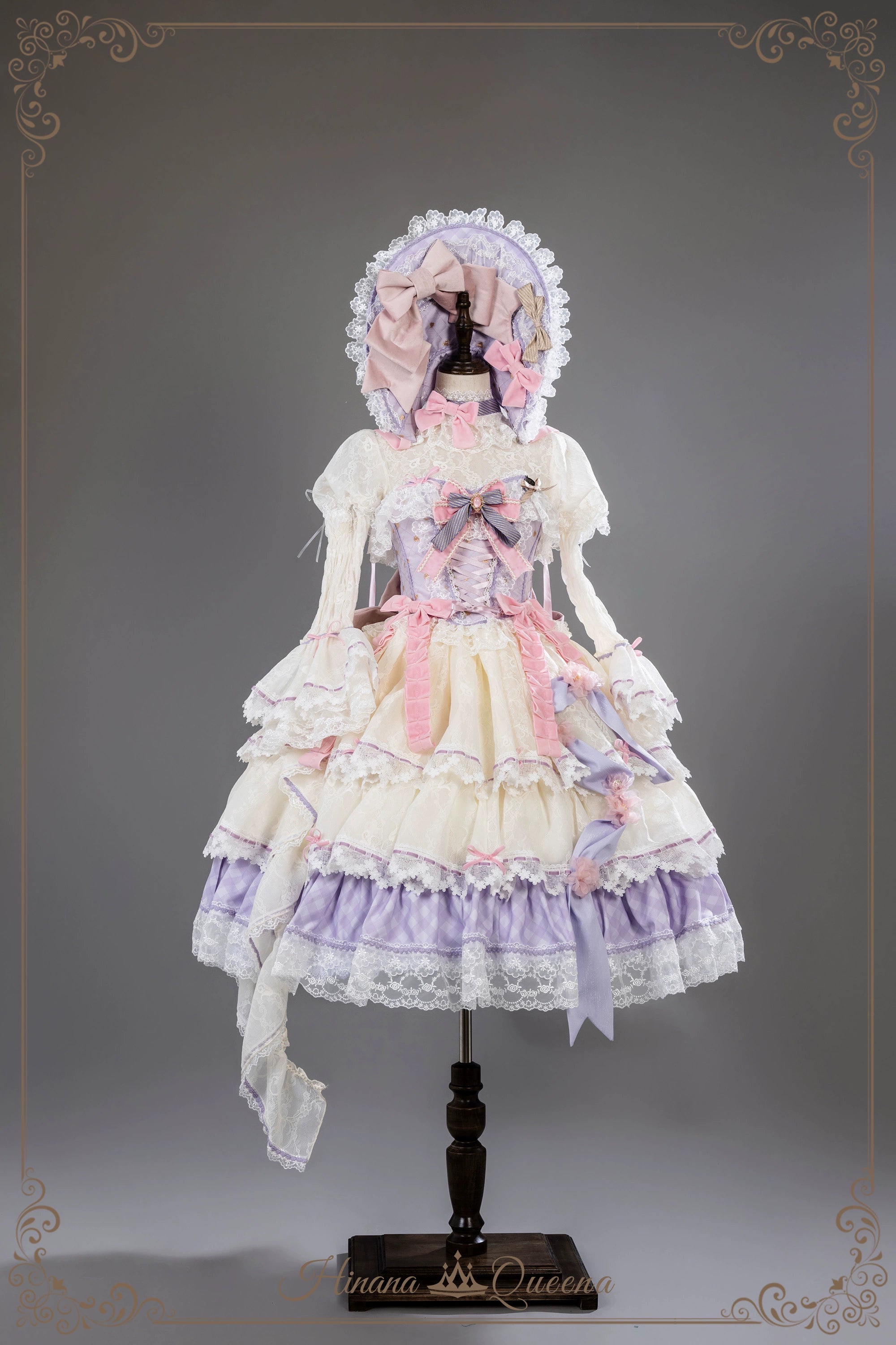 【再販・受注予約8/8まで】Dream Alice ラグジュアリーセットアップ／パープル／ショート丈