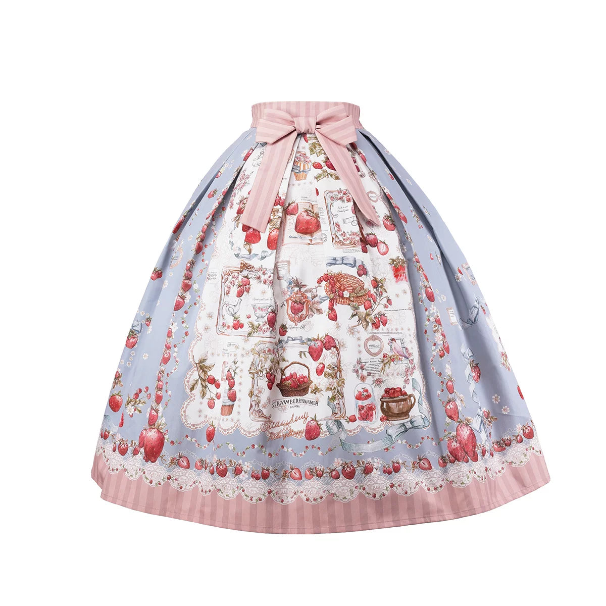 【受注予約10/29まで】Strawberry Manor プリントスカート・ミドル丈