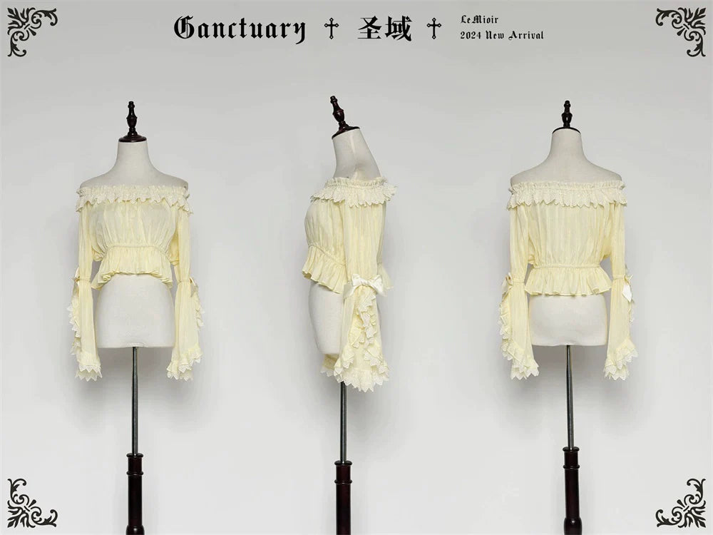 [Sale period ended] Sanctuary Goth Lolita Off Shoulder Princess Sleeve Blouse