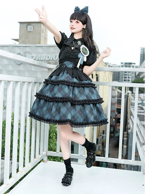 Margaret Girl チェックのジャンパースカートセット