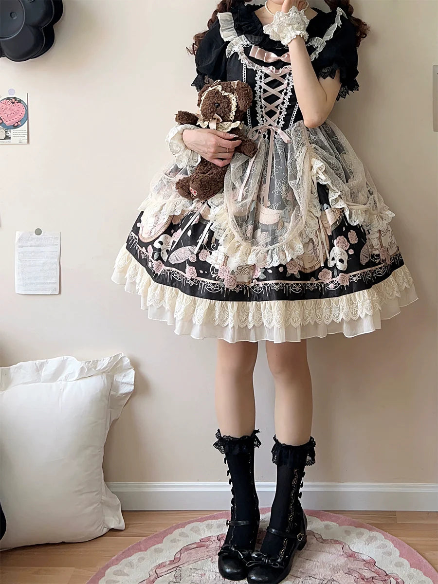 【予約販売】プロローグ 薔薇とフリルのジャンパースカート