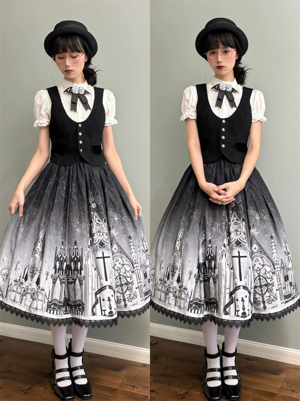 [Sale period ended] Sanctuary Gothic Lolita print skirt