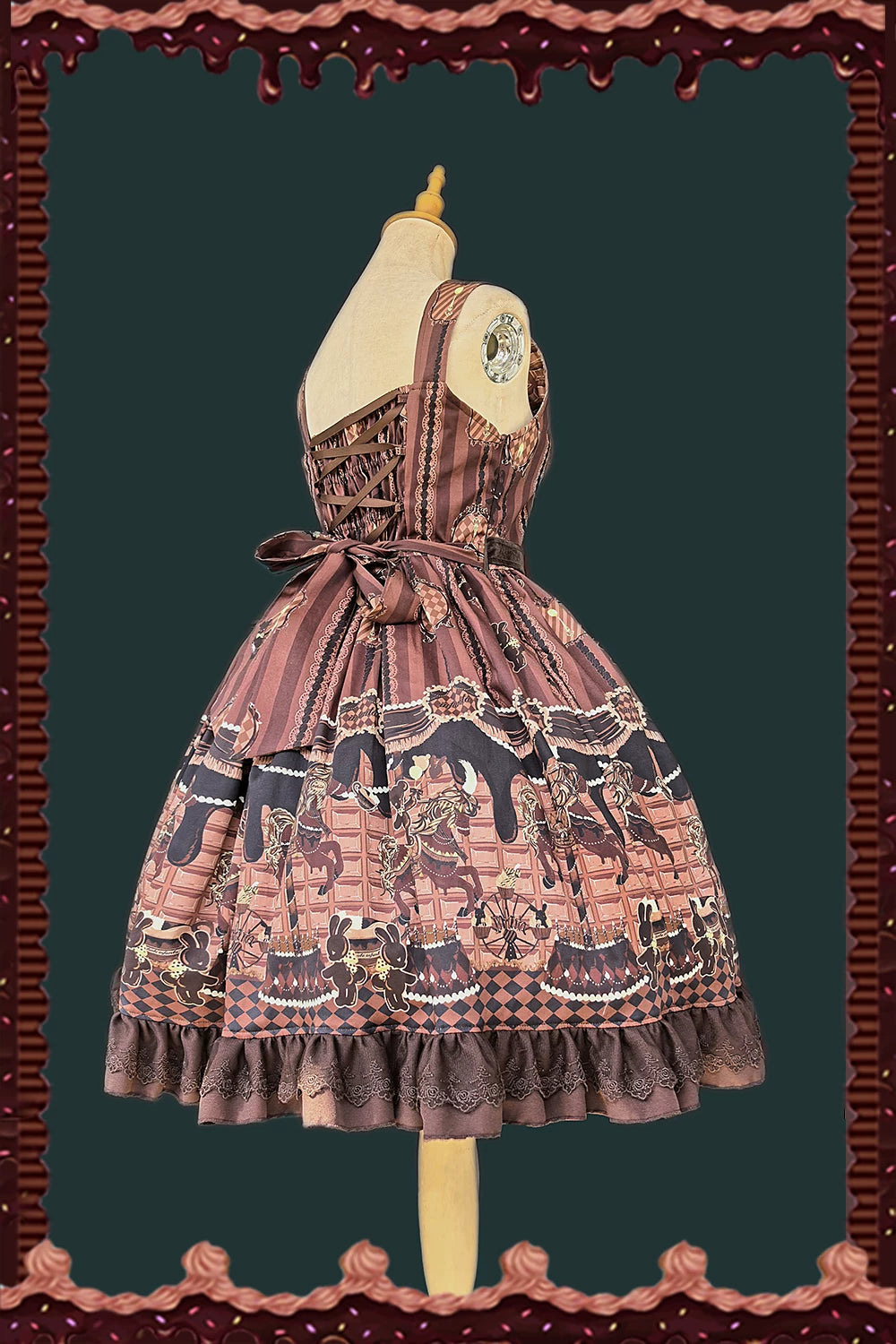 【予約販売】Chocolate Carousel プリントジャンパースカート