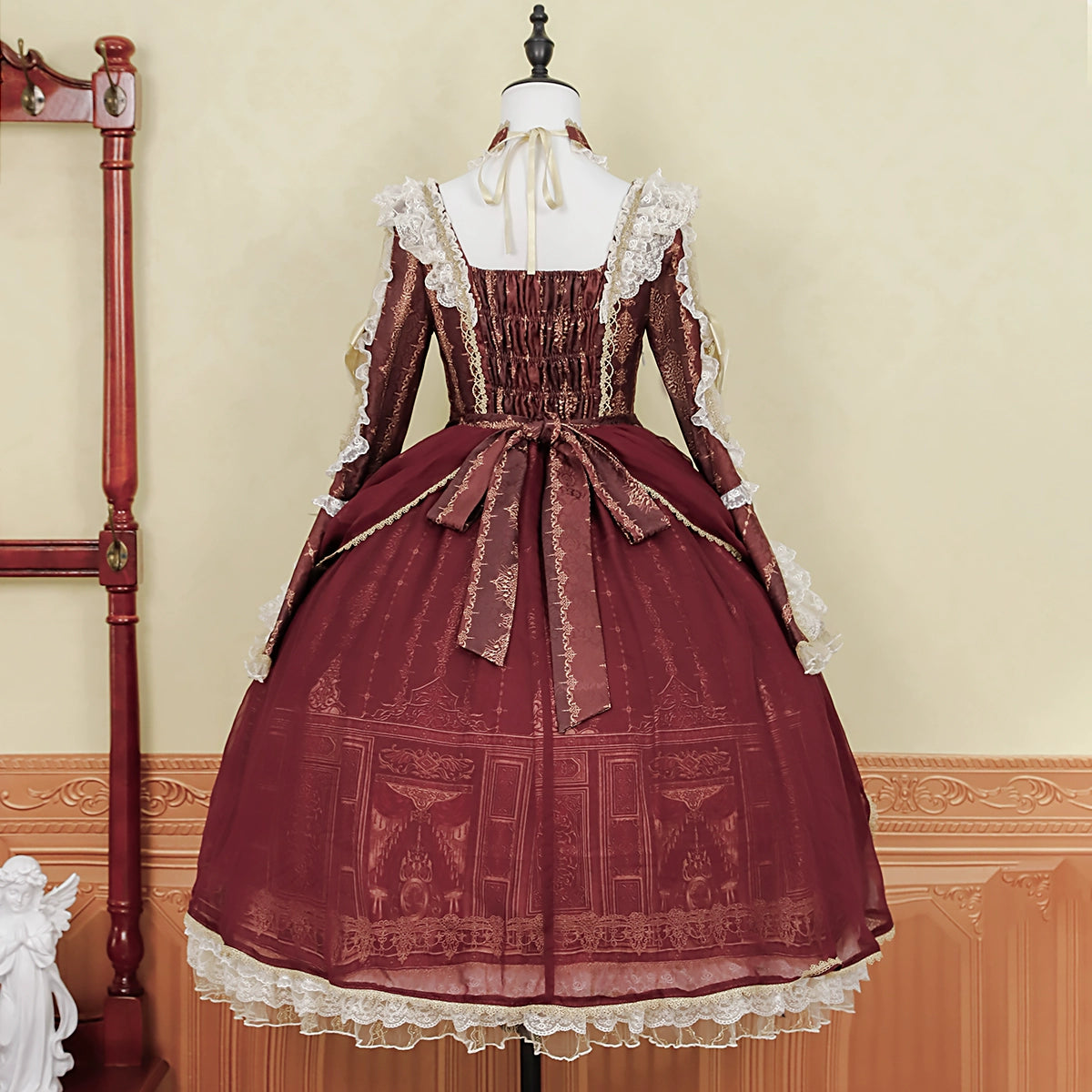 Baroque Palace Burgundy Princess Dress