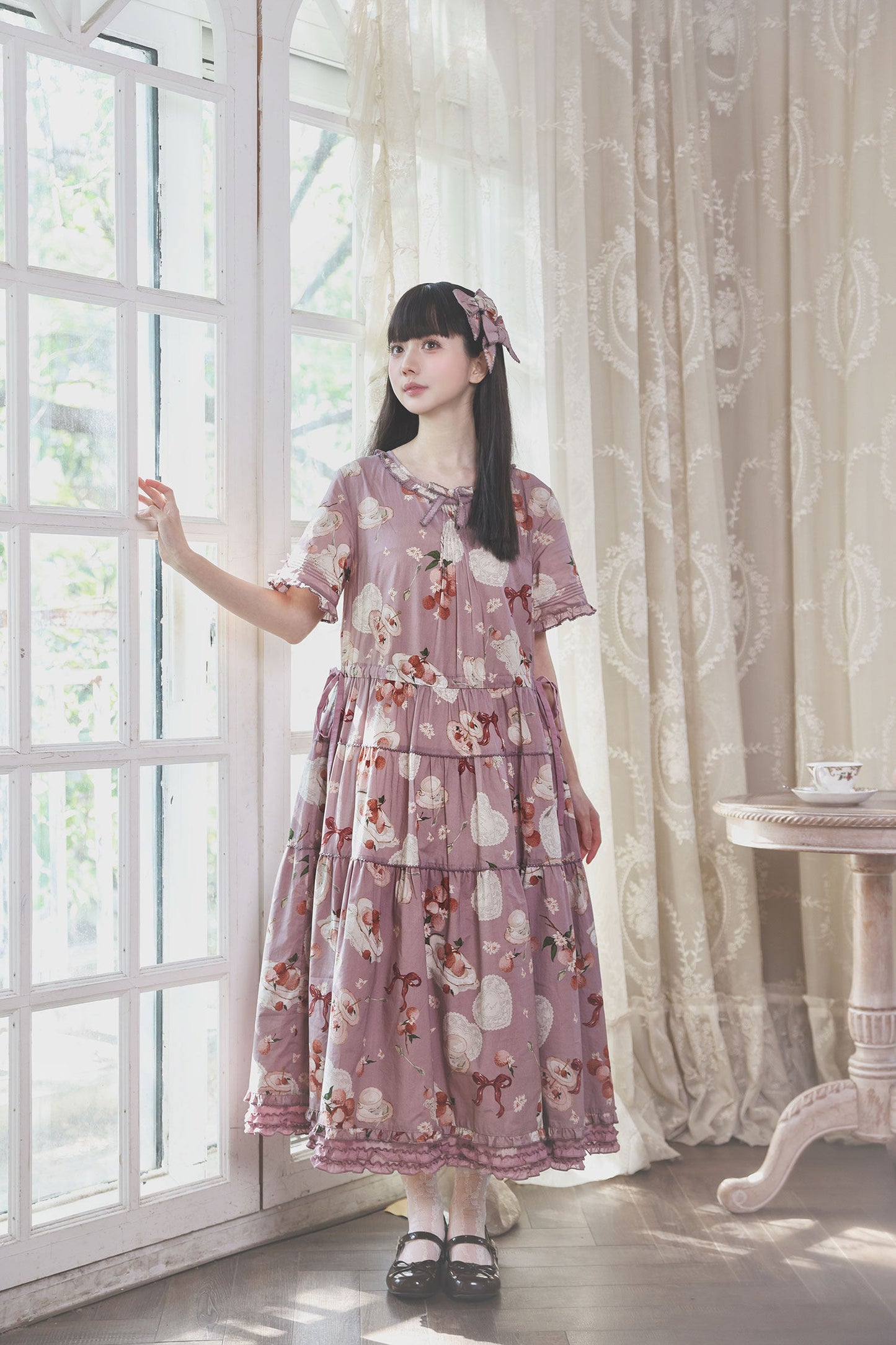 【受注予約1/22まで】Litchi Tea プリントワンピース