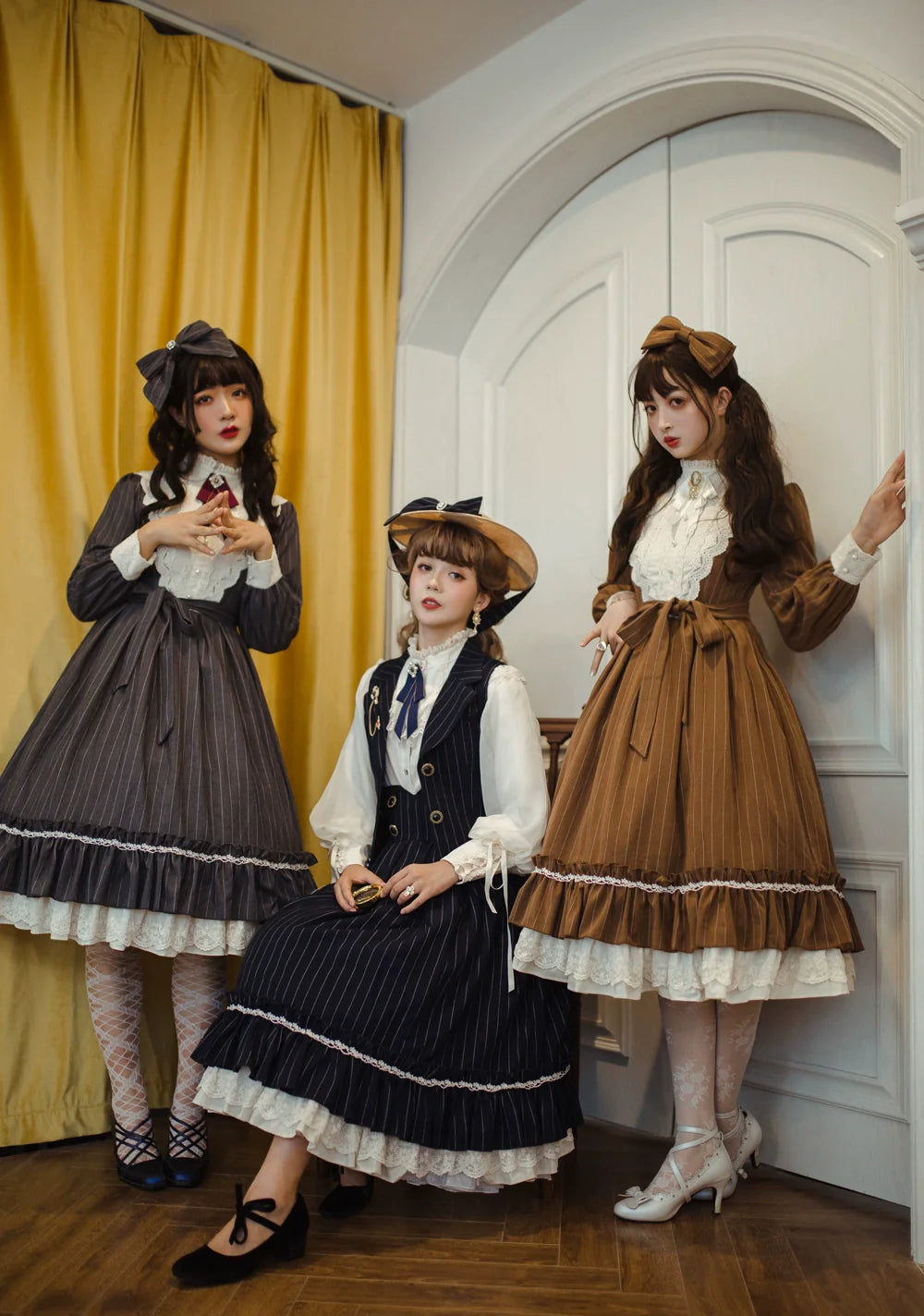 【予約販売】英国クラシカルロリィタ 縦縞ベスト
