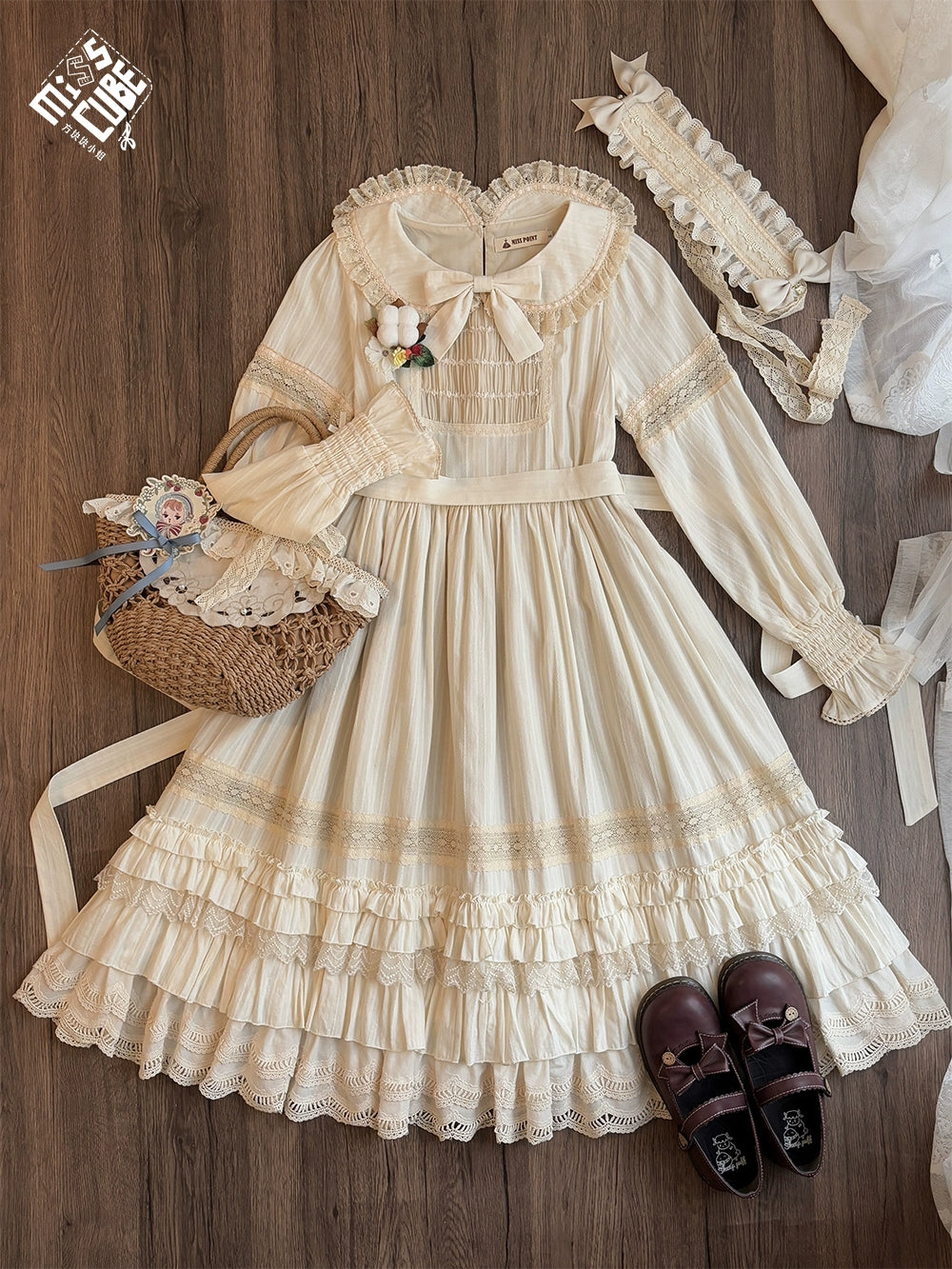 [Pre-orders available until 2/19] Sweetie Sheep Frilled One-Piece Dress - Plain Type