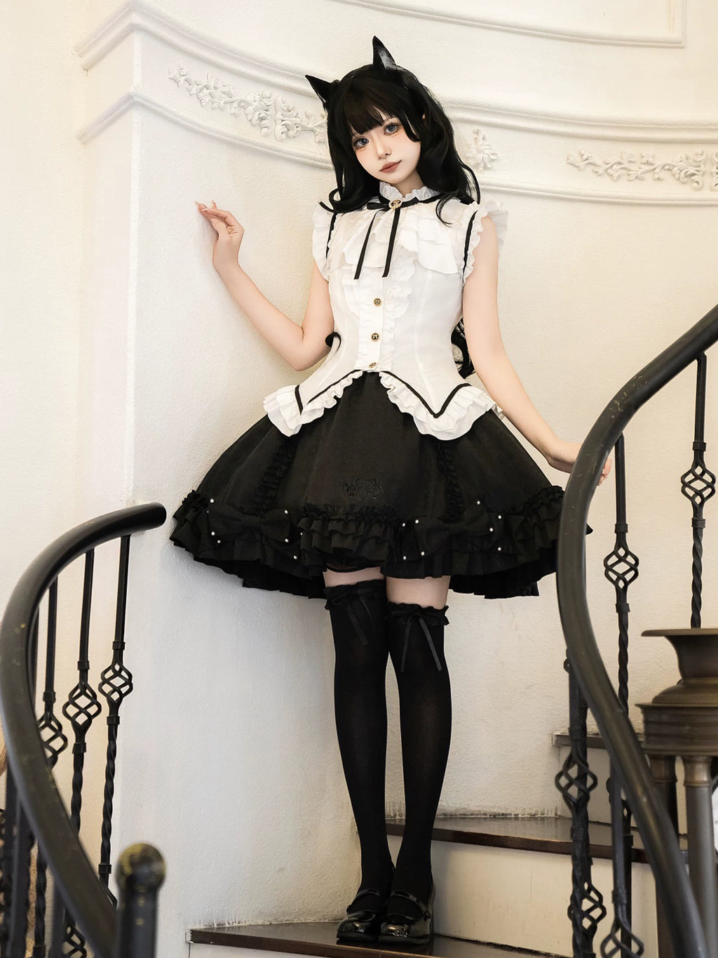 黒猫のお嬢様 ミニスカートセットアップ