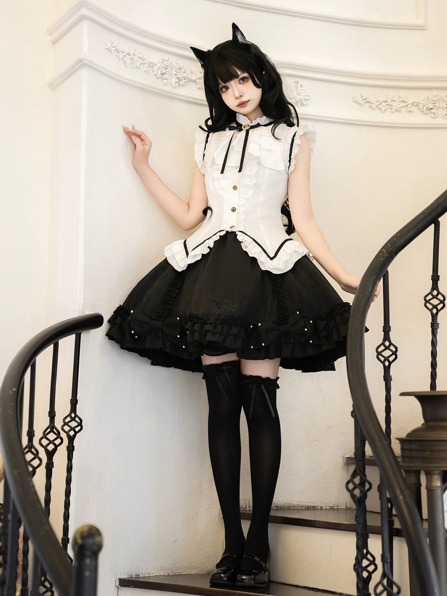 黒猫のお嬢様 ミニスカートセットアップ