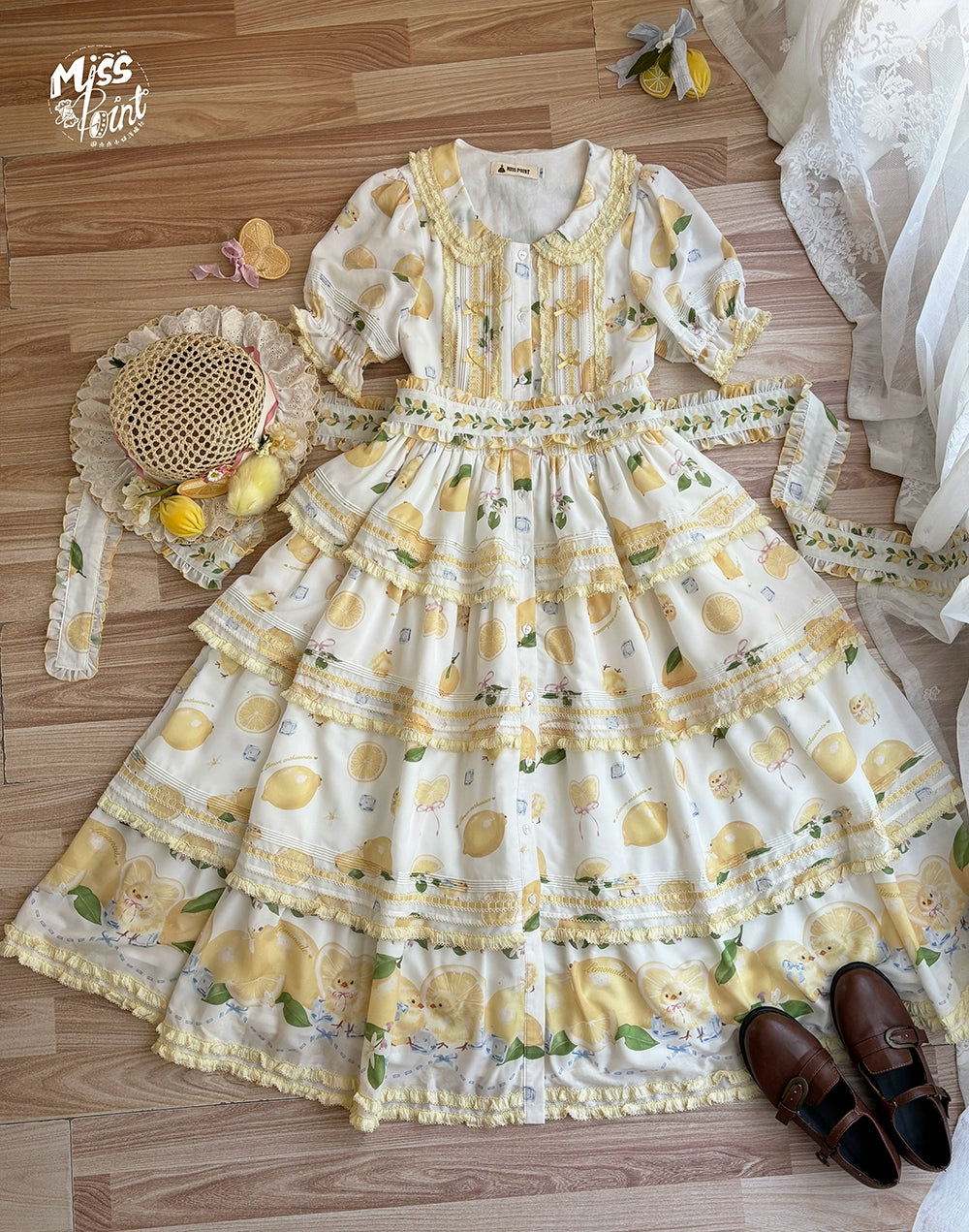 【予約販売】Lemon Sweetie プリント半袖ワンピース・ラグジュアリータイプ
