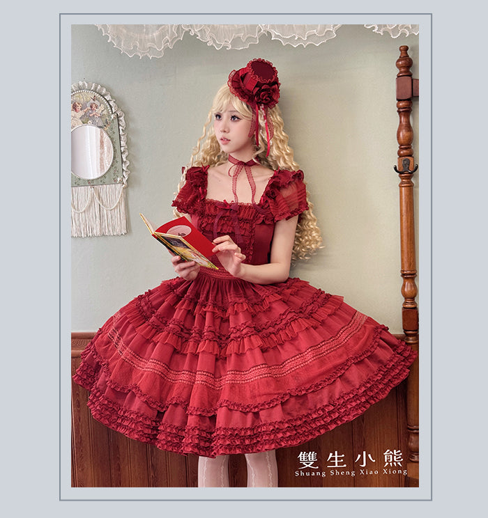 【受注予約4/28まで】Camellia Dream スクエアネックワンピース・ショート丈
