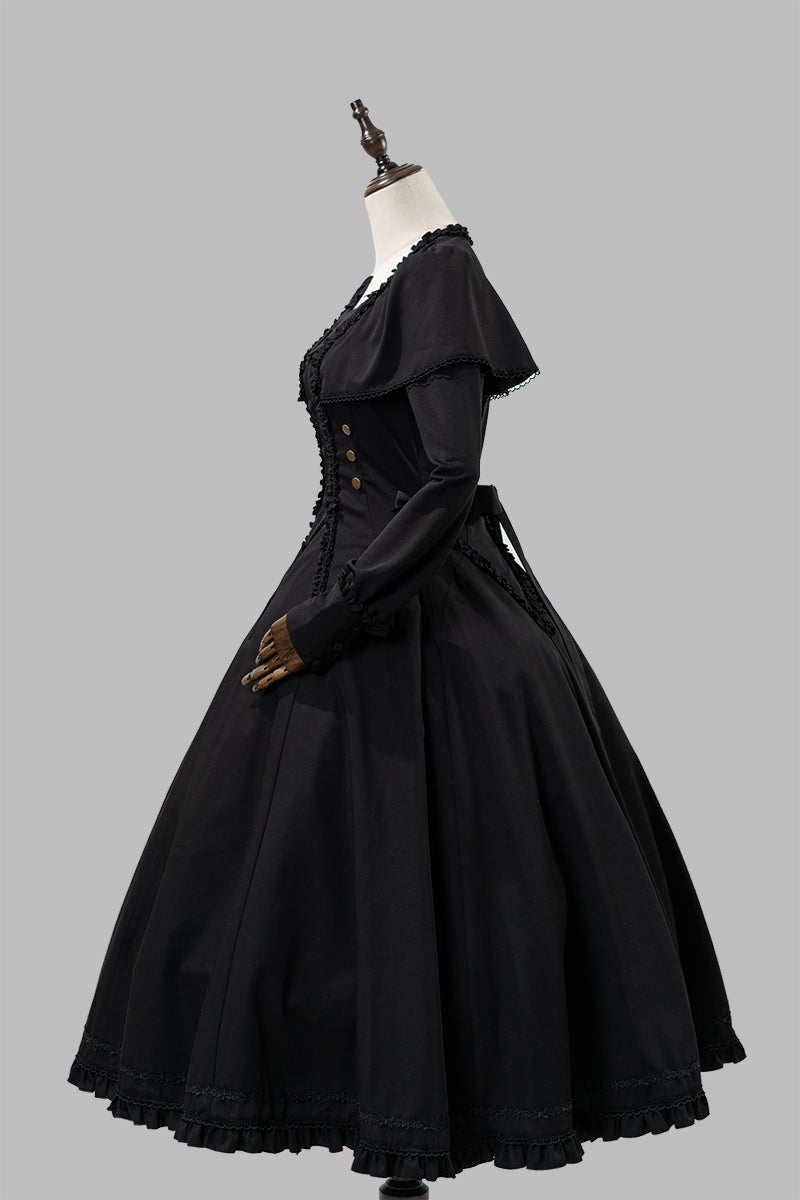 【受注予約12/3まで】漆黒の秒針 長袖ワンピース・ロング丈