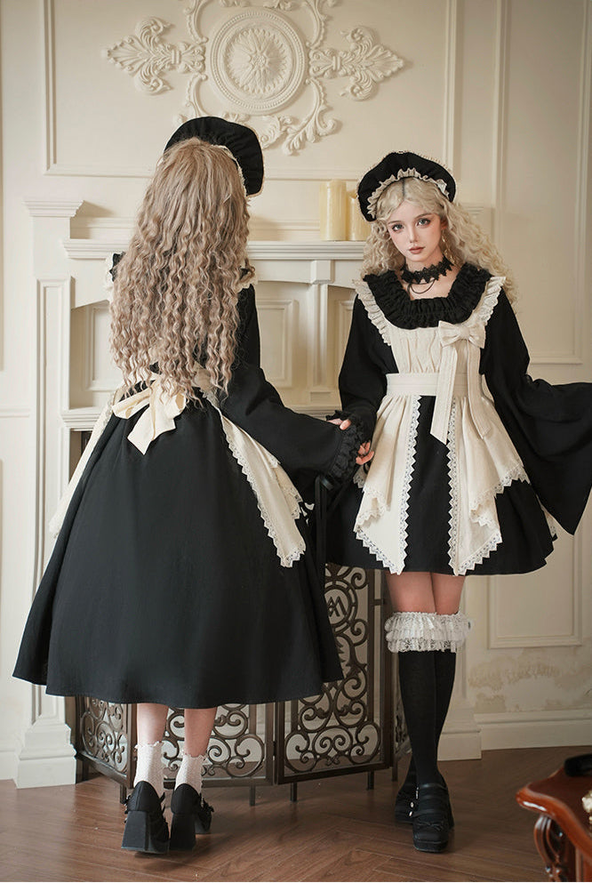 十六夜 和風メイドワンピースセット ショート丈