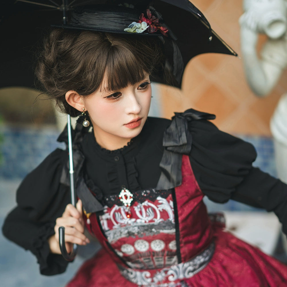 [Pre-orders available until 12/12] Eye of Horus ribbon tie blouse