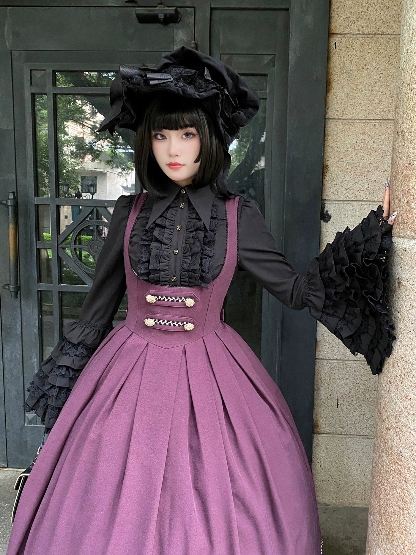 [Pre-orders available until 9/29] Bright Moon Corset Jumper Skirt, Plain Type [Dark Purple]