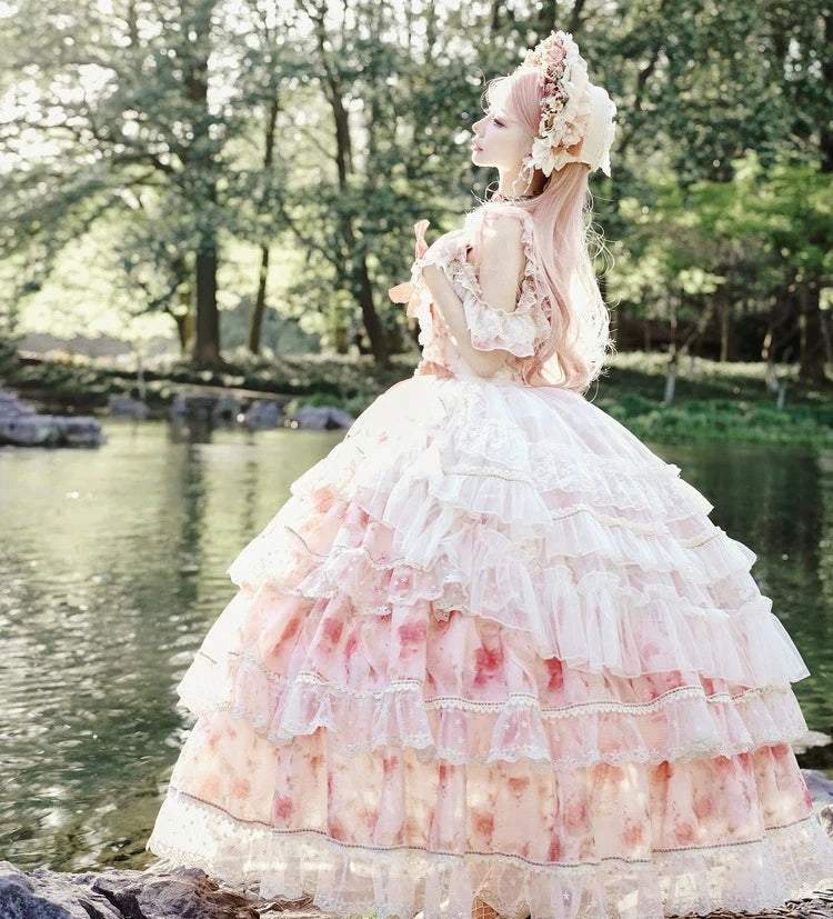 Rose Letter Orange Flower Princess Dress