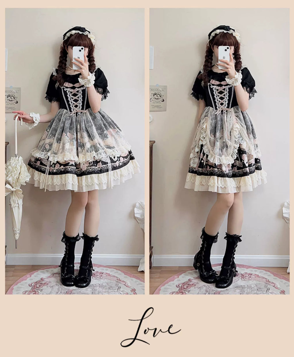 【予約販売】プロローグ 薔薇とフリルのジャンパースカート