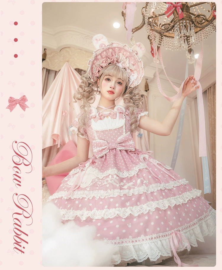 【受注予約6/11まで】Bow Rabbit 水玉ワンピース・全5色
