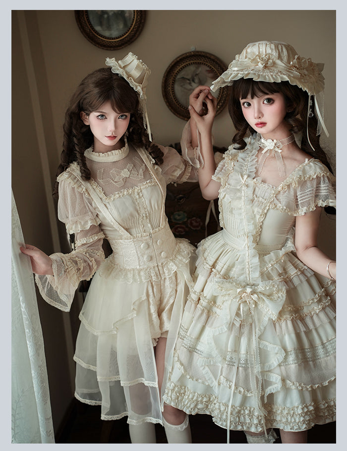 【受注予約4/28まで】Camellia Dream スクエアネックワンピース・ショート丈