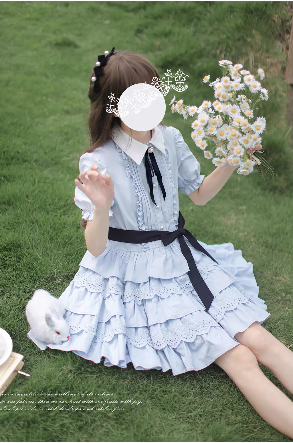 Dorothy アリスブルーのティアードワンピース