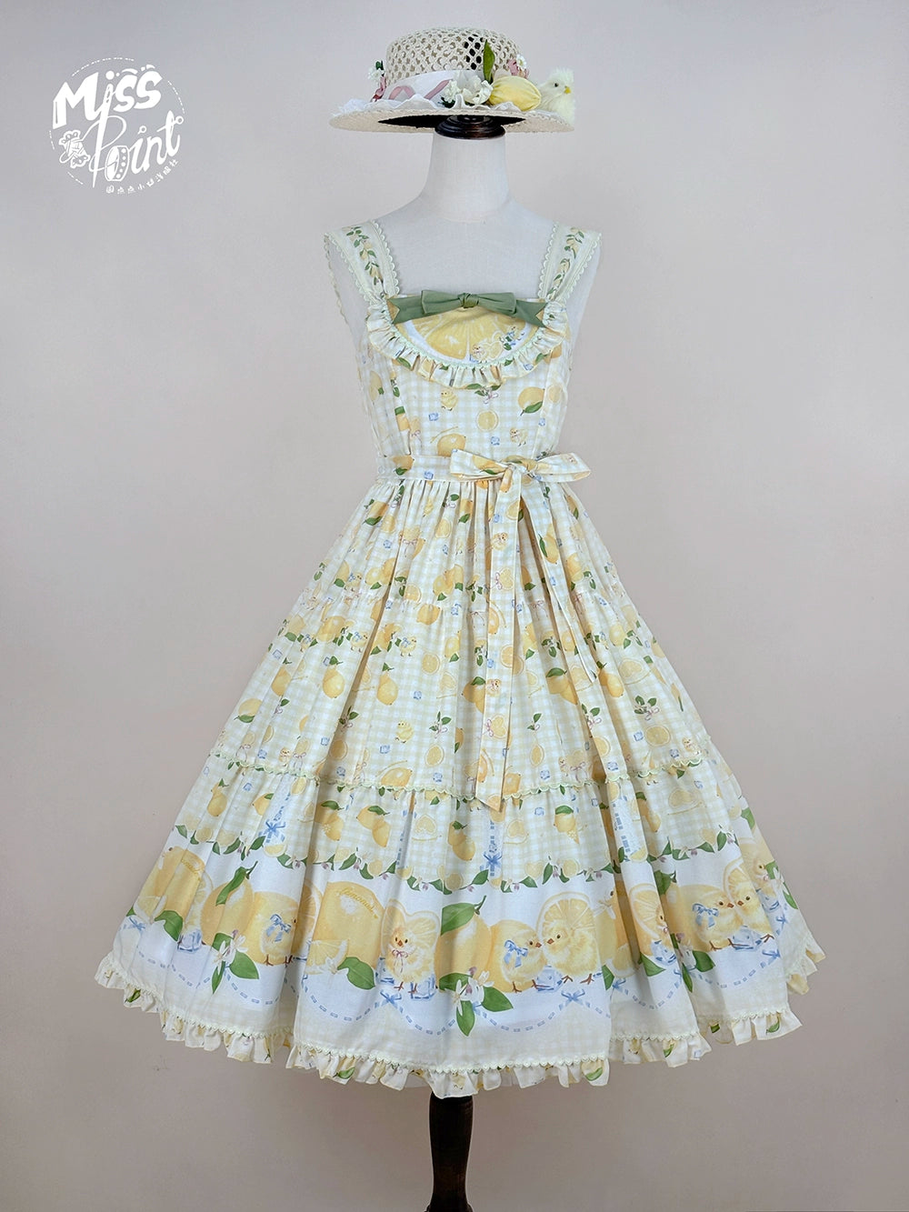 【予約販売】Lemon Sweetie プリントジャンパースカート・ロング丈