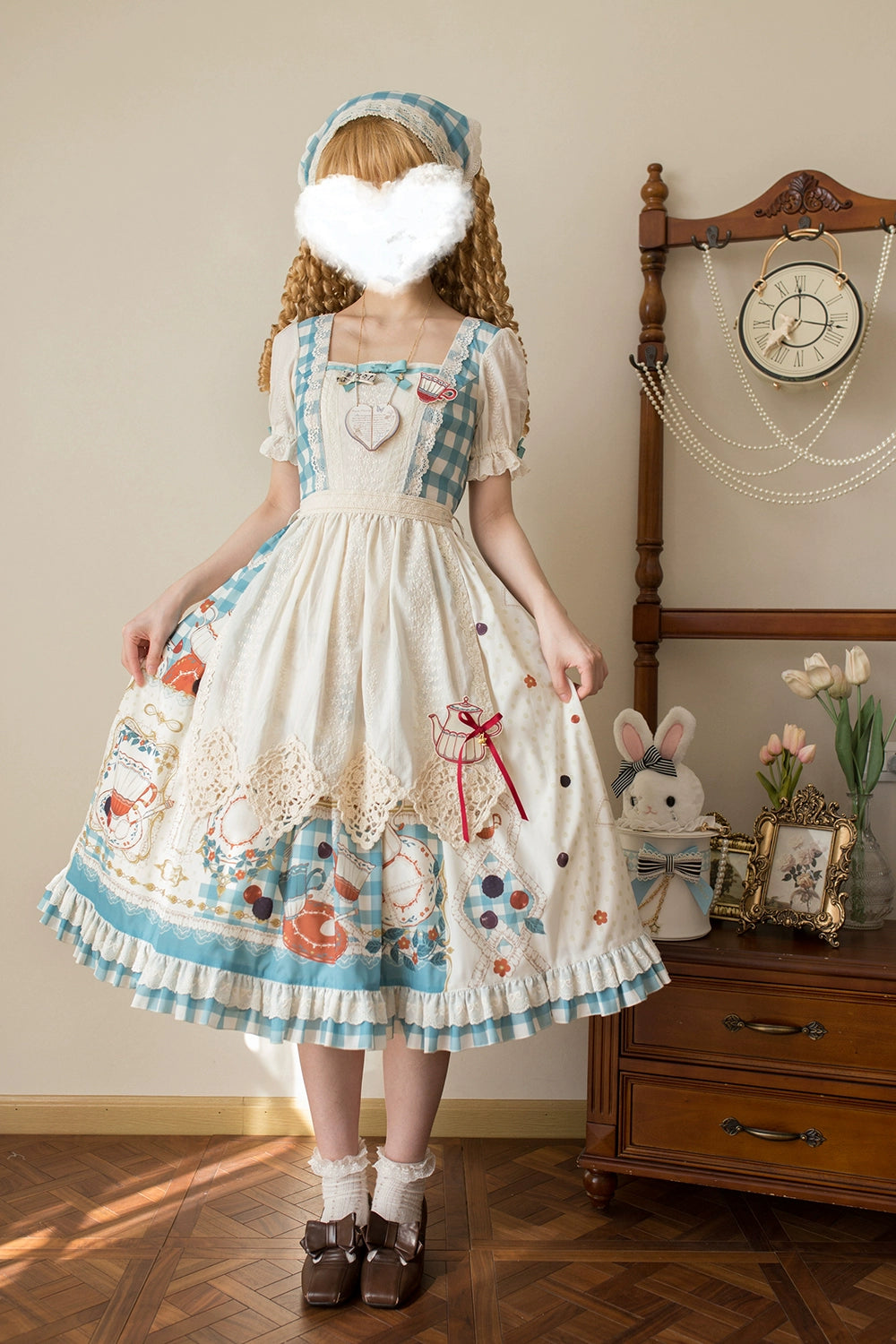 【予約販売】Picnic Tea Party スクエアネックワンピース