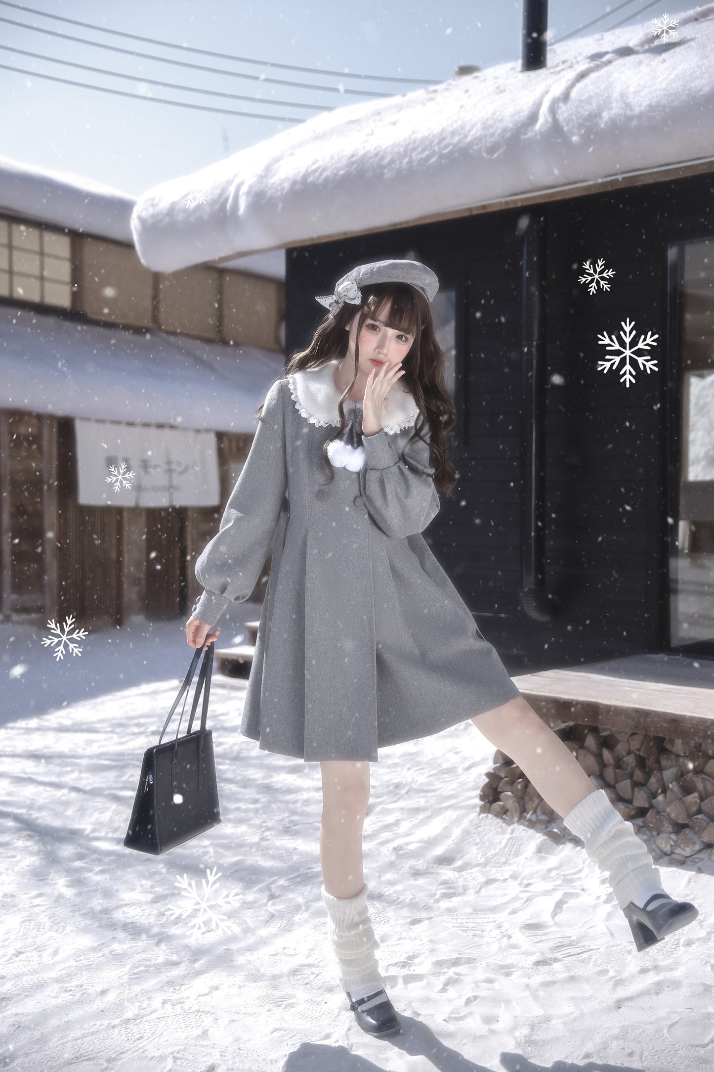 Miss Gray ふわふわ襟付きコート