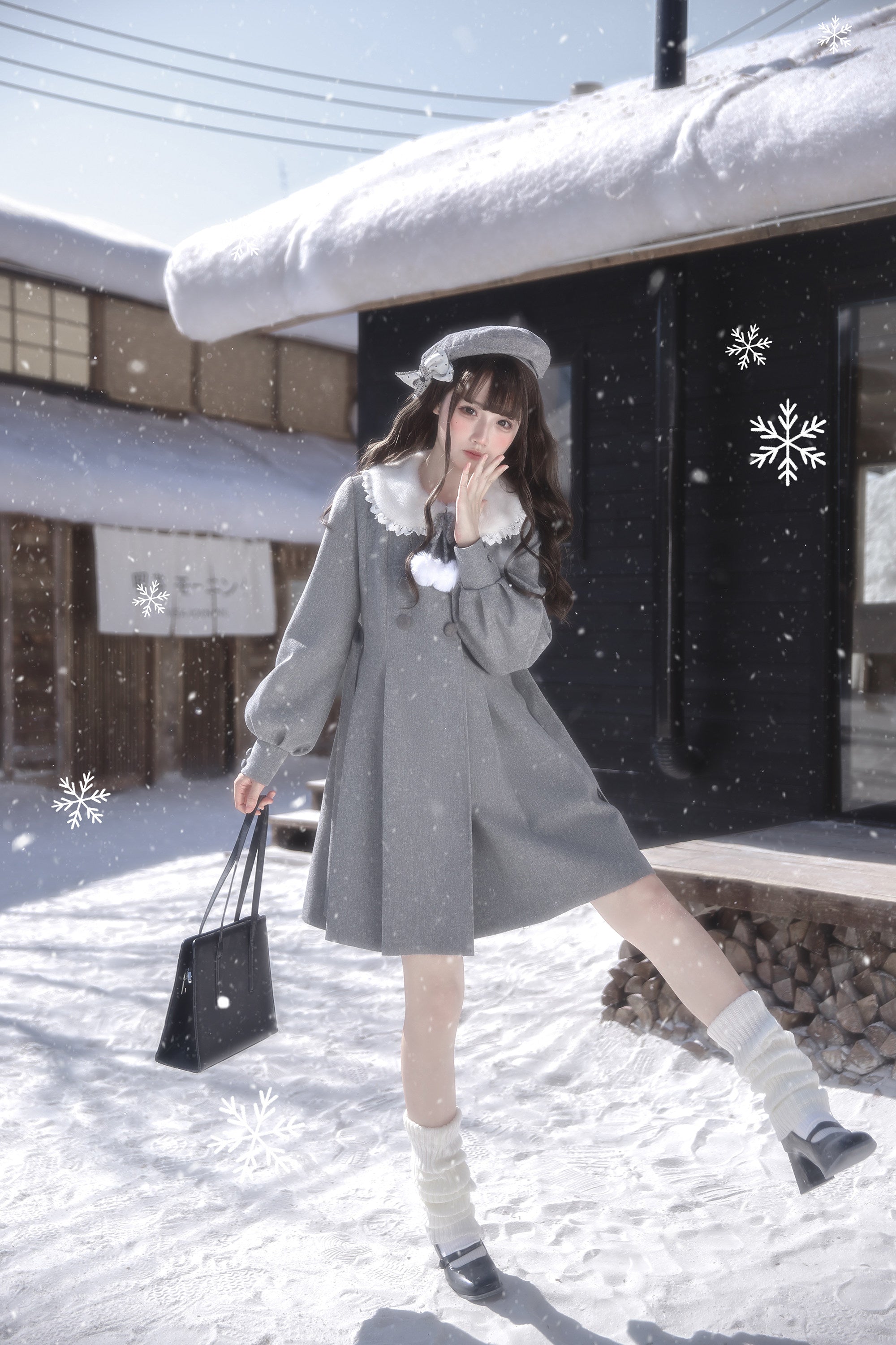 Miss Gray ふわふわ襟付きコート