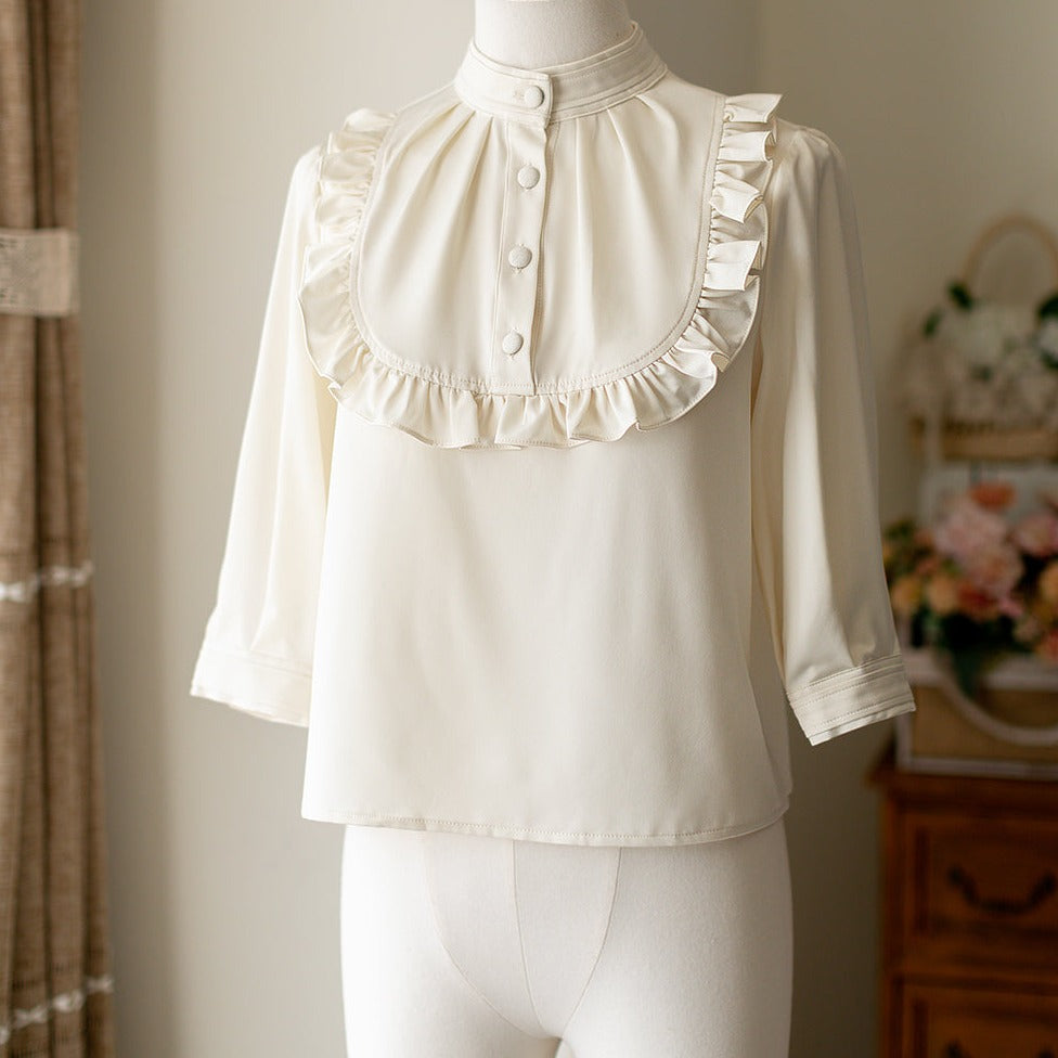 Eternal Echo Classical half-sleeve ribbon tie blouse [20% off when buying together]