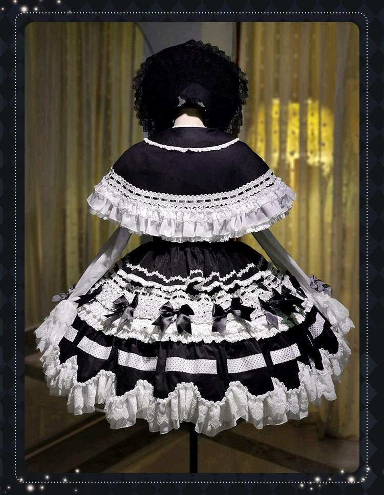 [Pre-orders available until 12/11] Concerto Out of Order Monotone Sweet Lolita Jumper Skirt Full Set