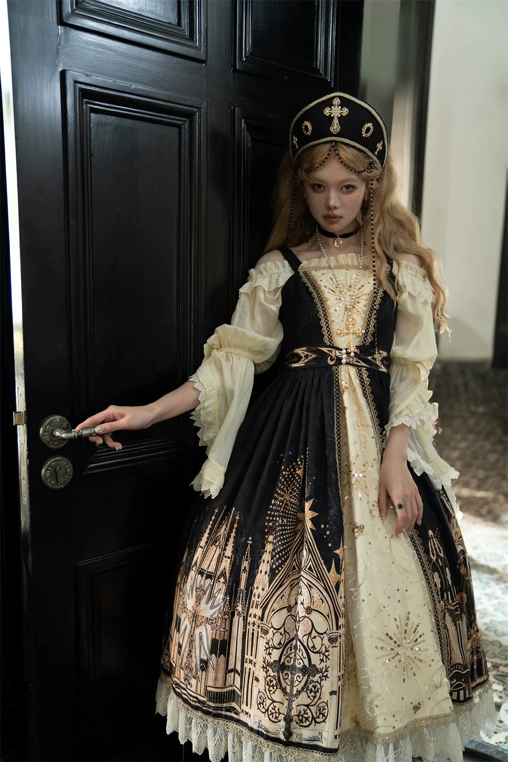 [Sale period ended] Sanctuary Goth Lolita Off Shoulder Princess Sleeve Blouse