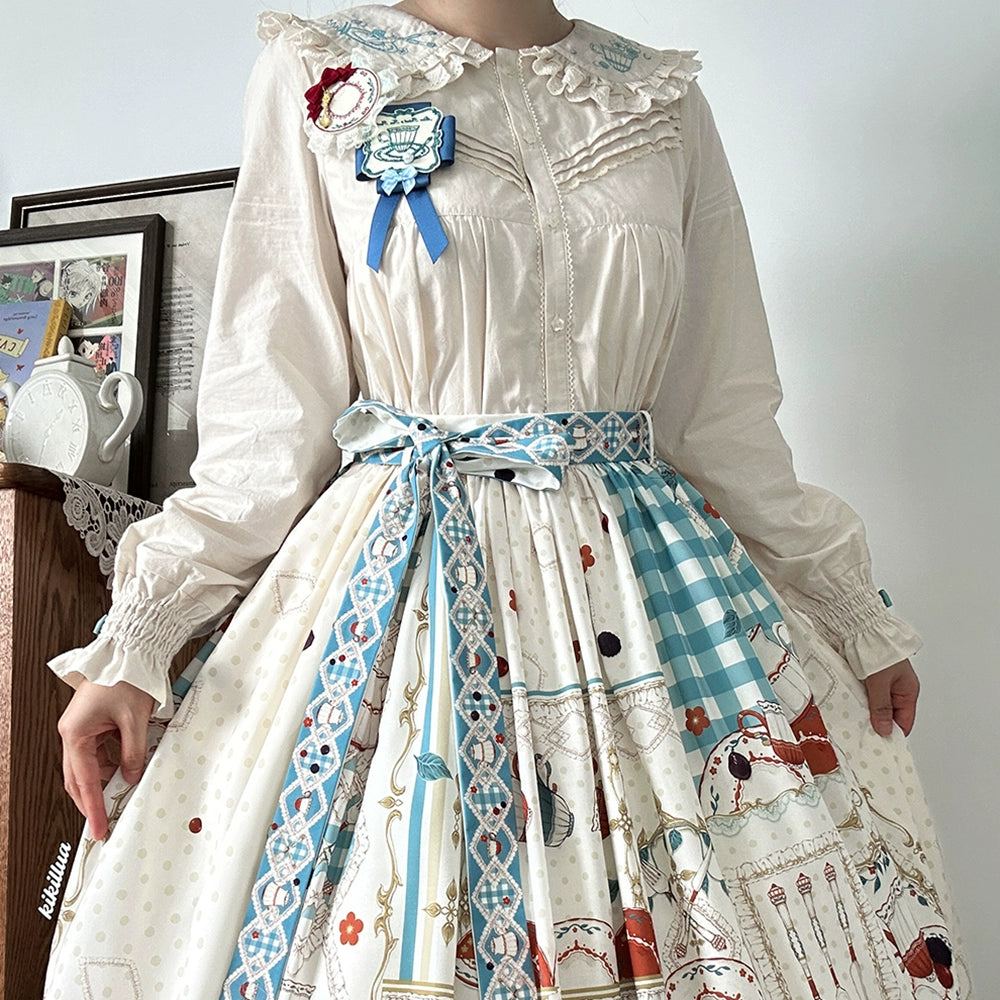 【予約販売】Picnic Tea Party 刺繍ブラウス