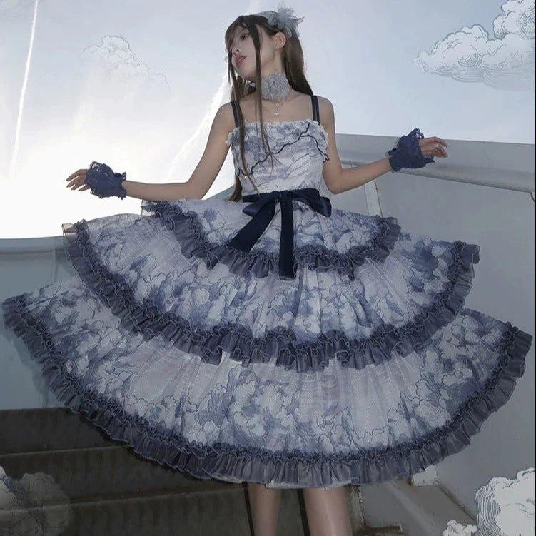 Cumulonimbus Tiered Jumper Skirt