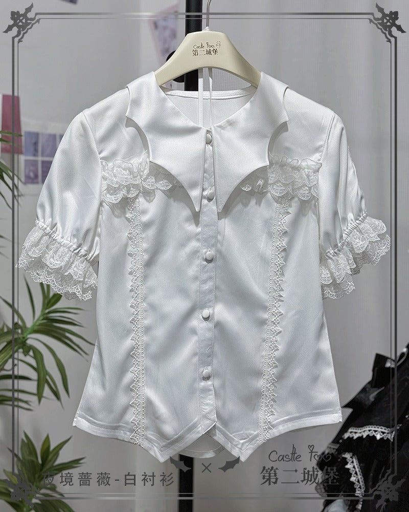 [Pre-orders available until 10/8] Rose of the Night - 2-way blouse with detachable sleeves and bat collar