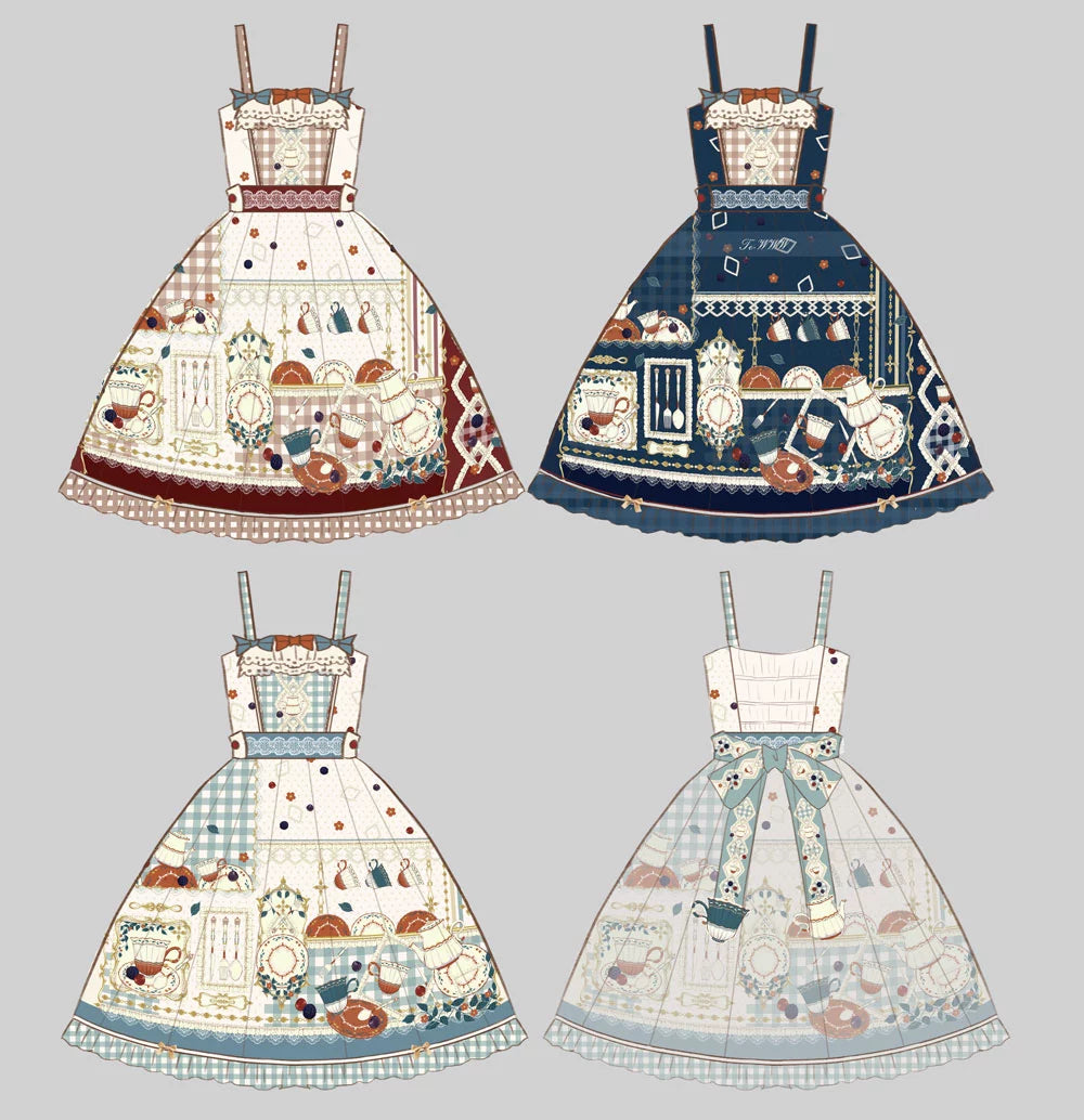 【予約販売】Picnic Tea Party ジャンパースカート