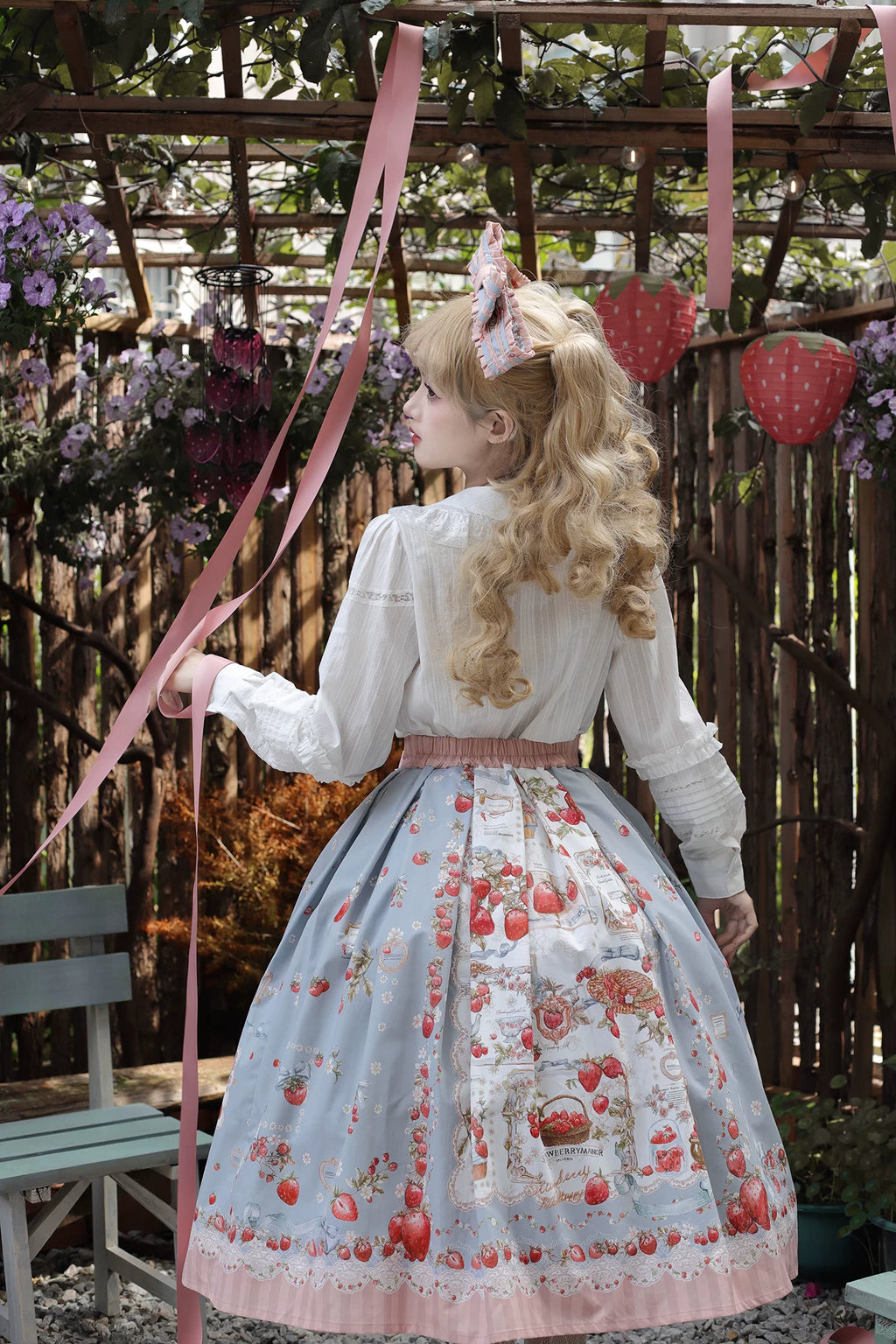 【受注予約10/29まで】Strawberry Manor プリントスカート・ミドル丈