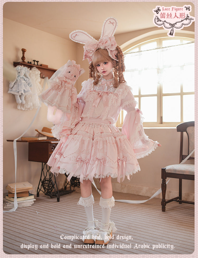 【受注予約12/23まで】Lace Figure 長袖ローウエストワンピース