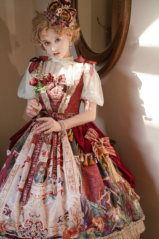 Wanhua Mirror Western aristocratic jumper skirt